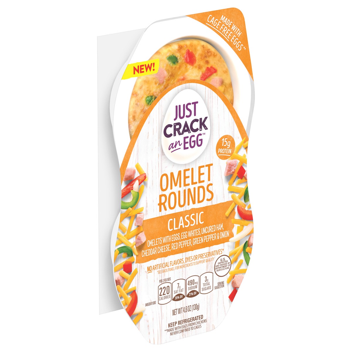 slide 10 of 13, Just Crack an Egg™ Classic Omelet Rounds 6 ct Tray, 4.6 oz