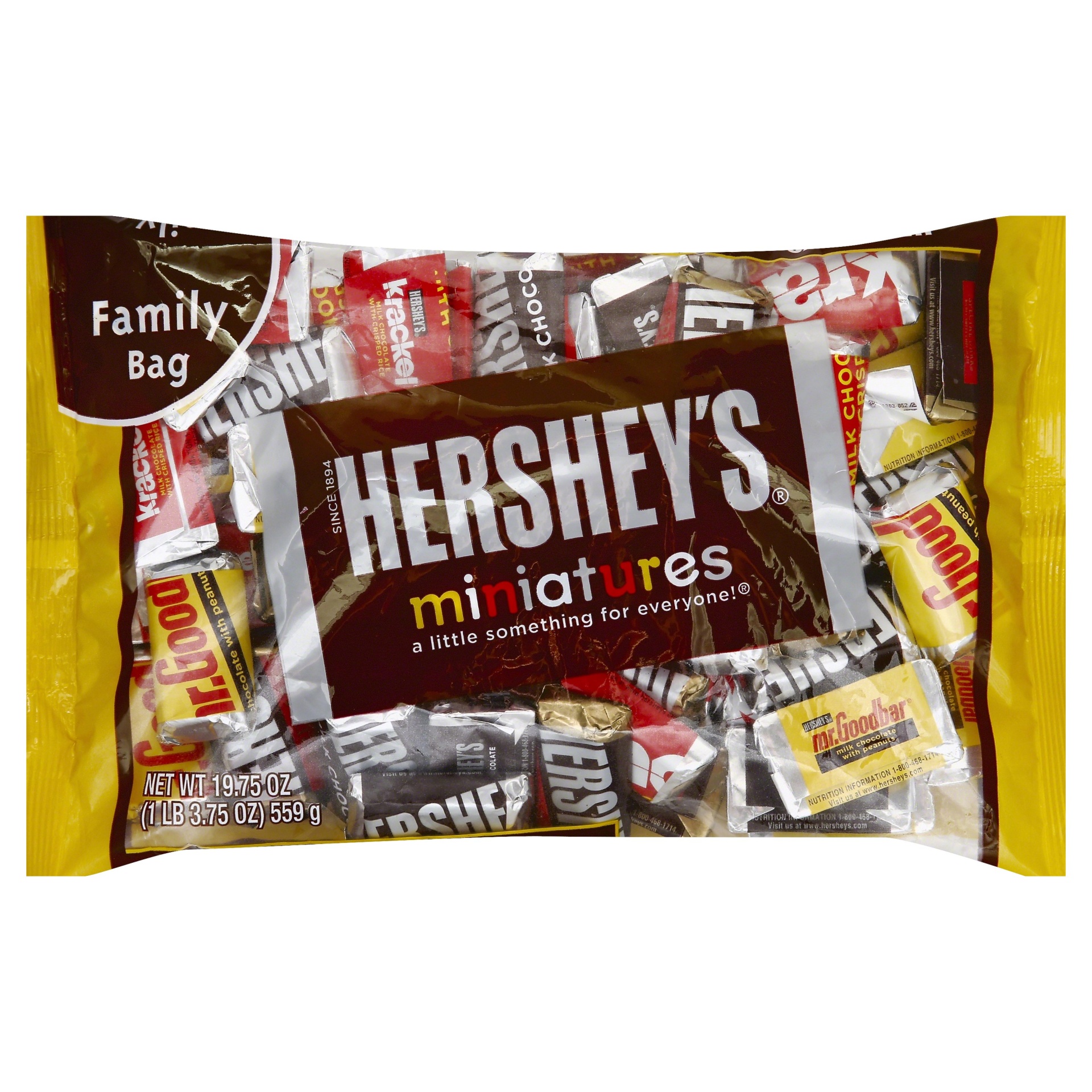 slide 1 of 1, Hershey's Miniatures Assorted Chocolate Bars, 19.75 oz