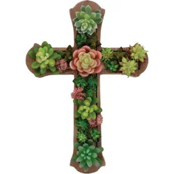 Texas Proud Succulent Botanical Cross