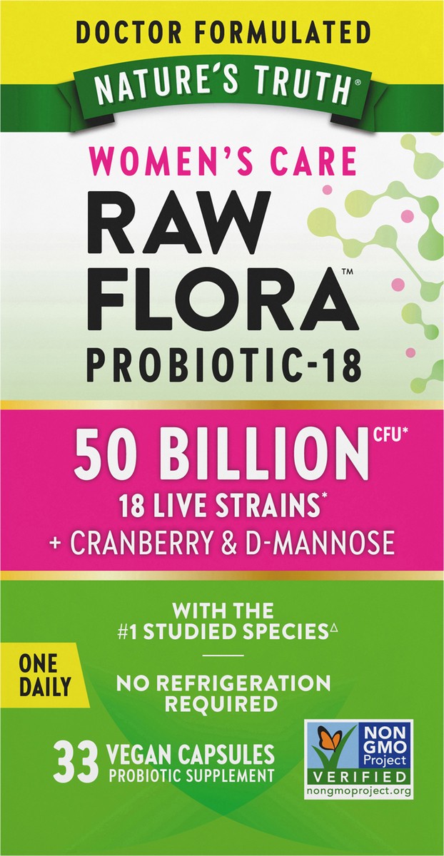 slide 3 of 11, Nature's Truth Raw Flora 50 Billion Women’s Probiotic, 33 ct