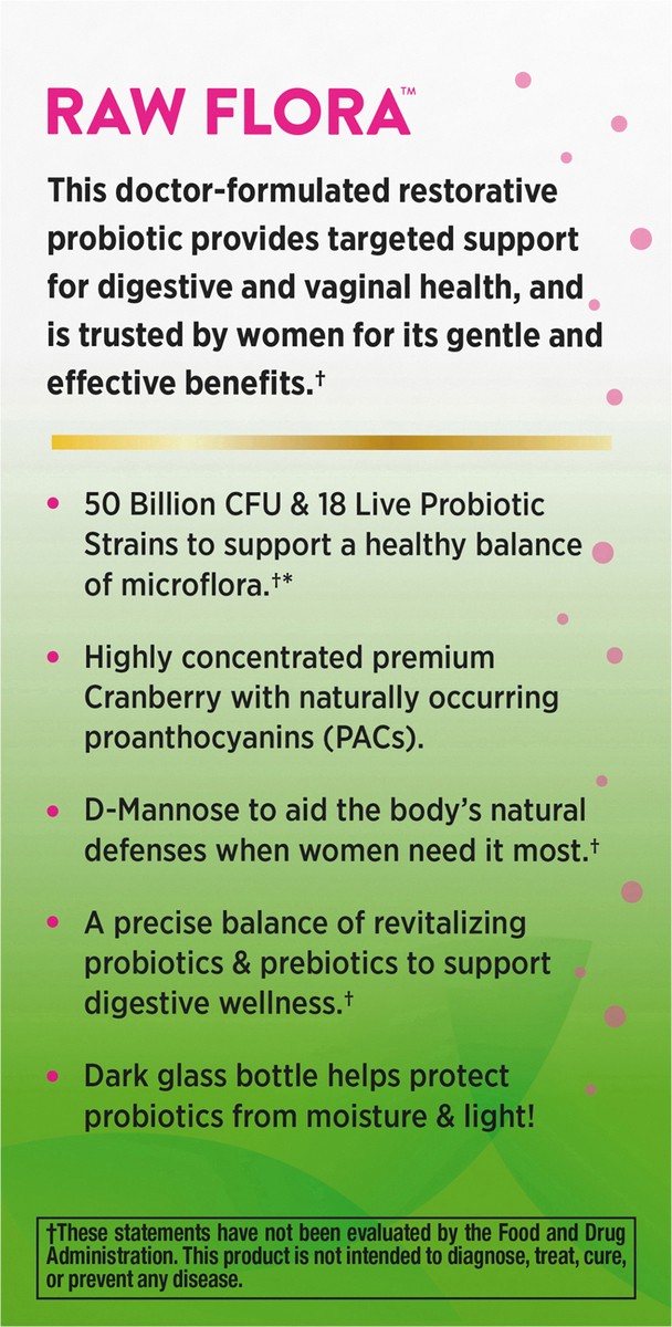 slide 7 of 11, Nature's Truth Raw Flora 50 Billion Women’s Probiotic, 33 ct