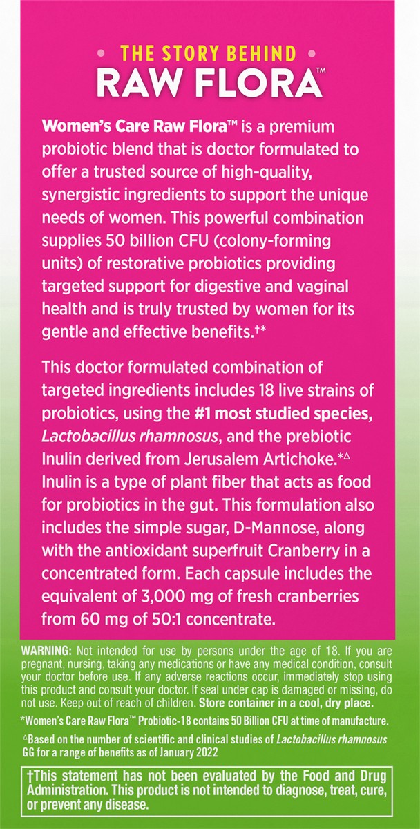 slide 6 of 11, Nature's Truth Raw Flora 50 Billion Women’s Probiotic, 33 ct