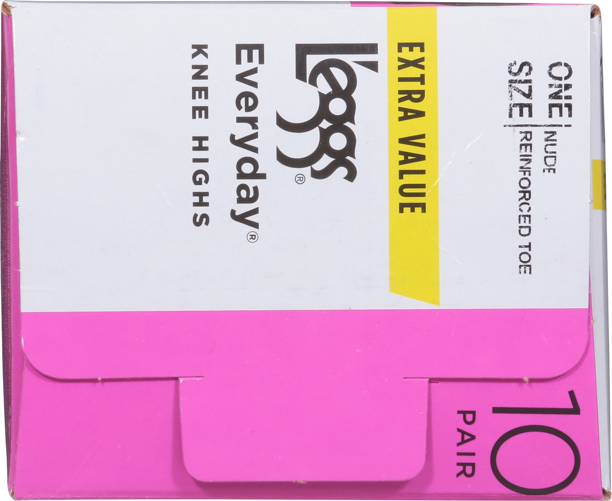 slide 3 of 9, L'eggs Everyday Nude Knee Highs One Size Extra Value 10 ea, 10 ct