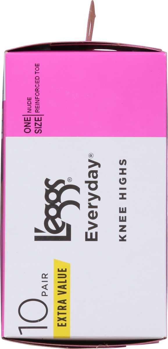 slide 5 of 9, L'eggs Everyday Nude Knee Highs One Size Extra Value 10 ea, 10 ct