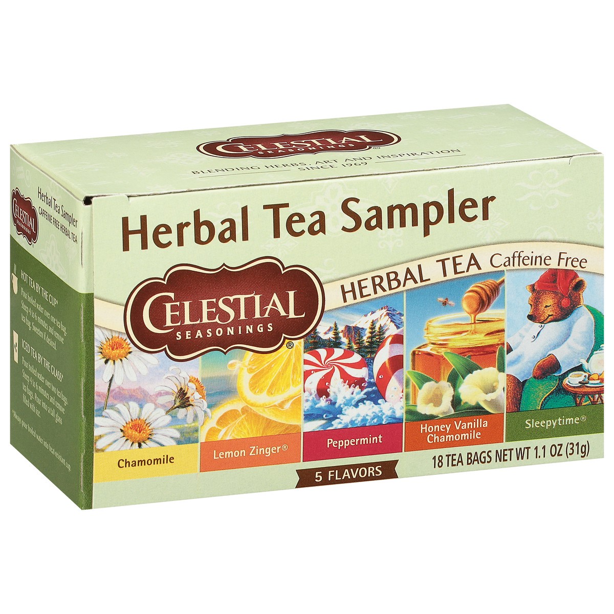 slide 2 of 8, Celestial Seasonings Caffeine Free Herbal Tea Sampler 20 Tea Bags, 20 ct