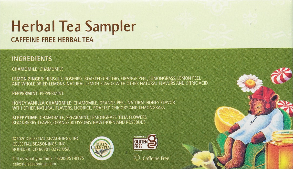 slide 4 of 8, Celestial Seasonings Caffeine Free Herbal Tea Sampler 20 Tea Bags, 20 ct