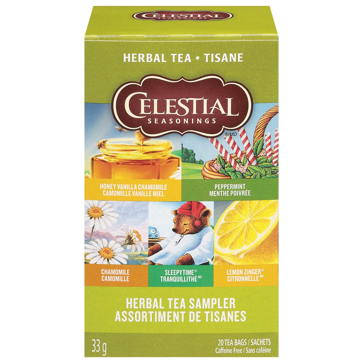 slide 1 of 8, Celestial Seasonings Caffeine Free Herbal Tea Sampler 20 Tea Bags, 20 ct