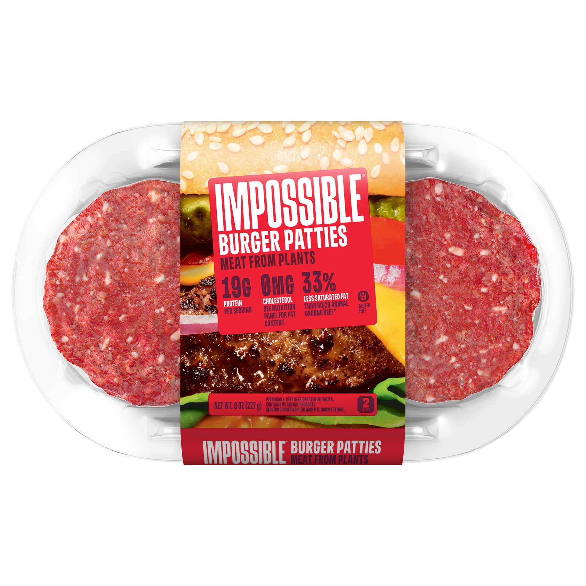 slide 1 of 7, Impossible Burger Patties 8oz, 2 ct