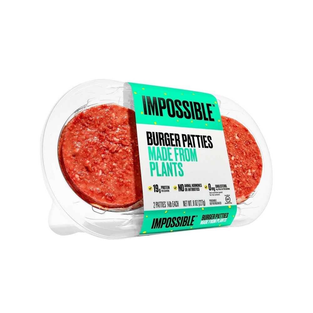 slide 4 of 5, Impossible Foods Burger Plant-Based Ground Beef Patties, 8 oz