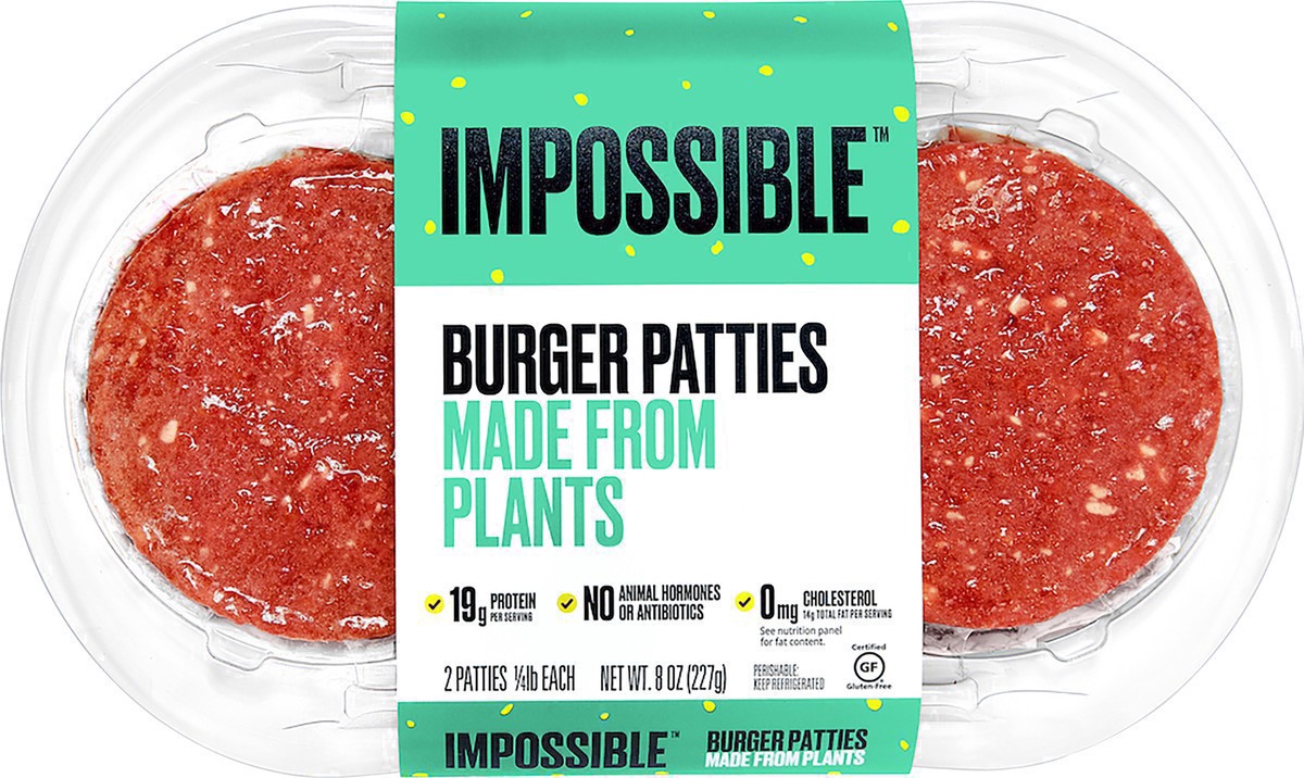 slide 31 of 64, Impossible Foods Burger Plant-Based Ground Beef Patties, 8 oz