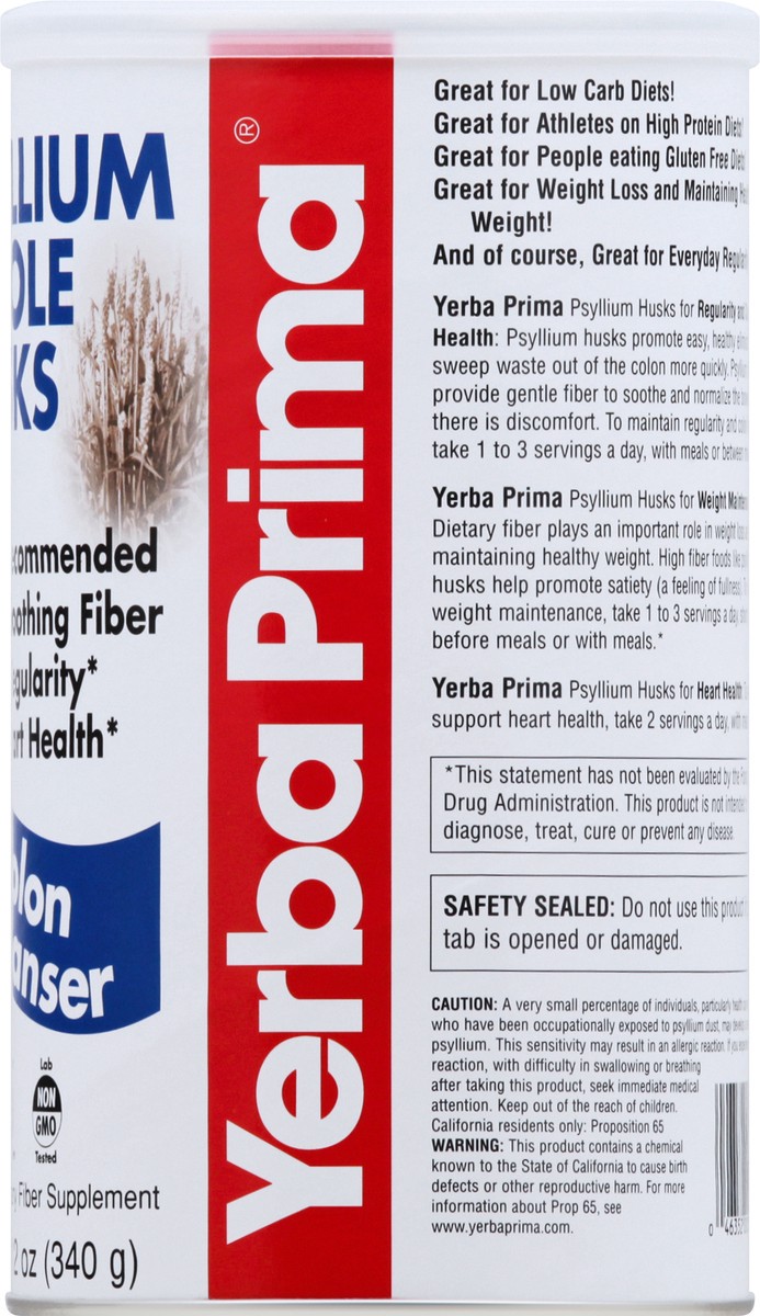 slide 6 of 7, Yerba Prima Pysllium Whole Husks 12 oz, 12 oz