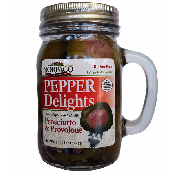 slide 1 of 1, Norpaco Stuffed Pepper Jar - Green Peppers, Prosciutto & Provolone, 14 oz