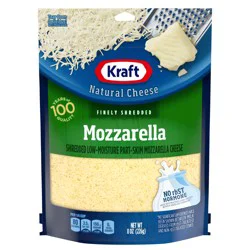 Kraft Mozzarella Finely Shredded Cheese, 8 oz Bag