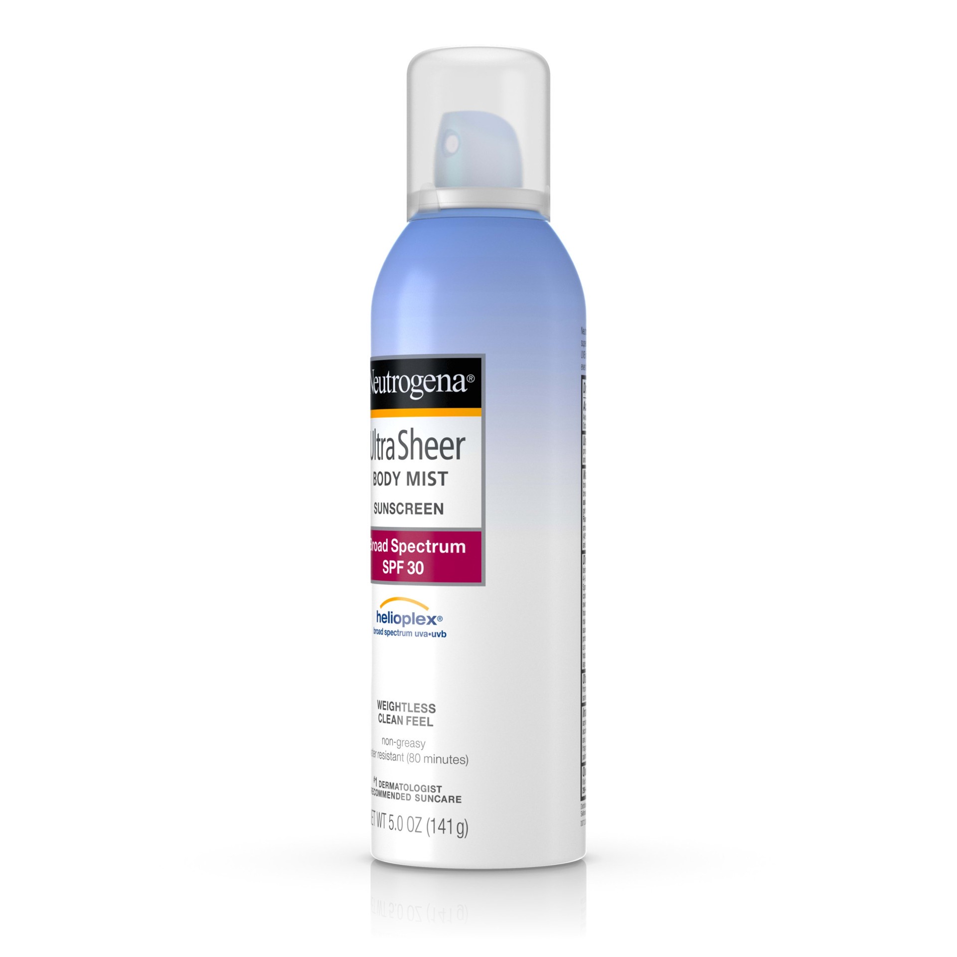 slide 3 of 5, Neutrogena Ultra Sheer Body Mist Sunscreen, Broad Spectrum Spf 30, 5 Oz., 5 oz