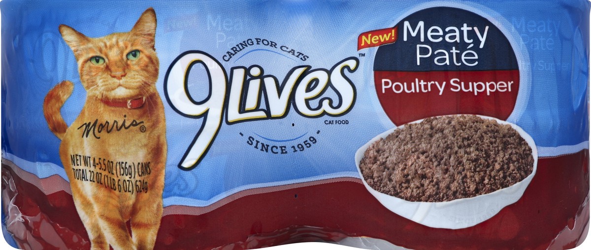 slide 5 of 6, 9Lives Wet Meaty Pate Poultry Supper, 4 ct; 5.5 oz