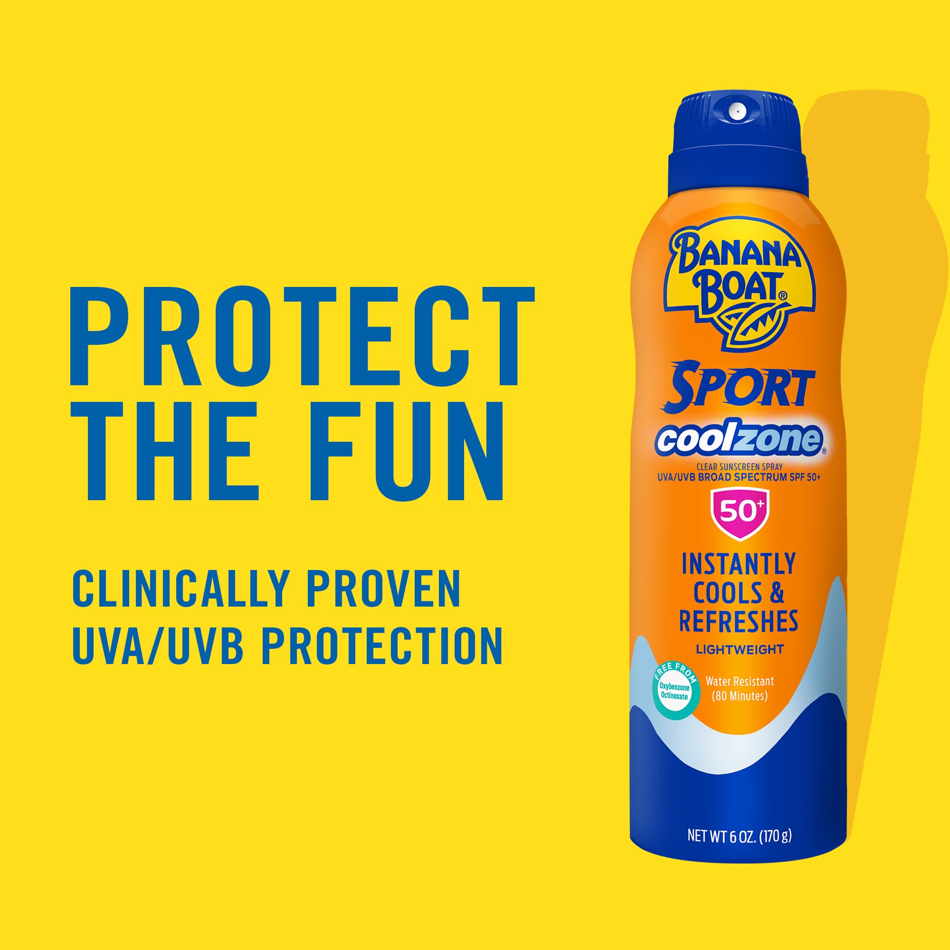 slide 2 of 8, Banana Boat 00079656051414 - Banana Boat Sport CoolZone Spray, SPF50, 6oz, 6 fl oz