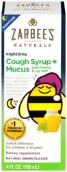 Zarbee''s Naturals Children''s Cough Syrup + Mucus Nighttime, Grape, 4 fl oz