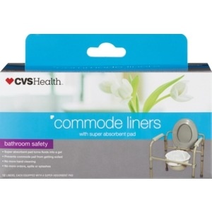 slide 1 of 1, CVS Health Commode Liner With Super Absorbent Pad, 12 ct