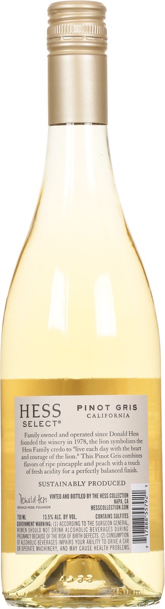 slide 3 of 9, Hess Collection Select California Pinot Gris, 750 ml