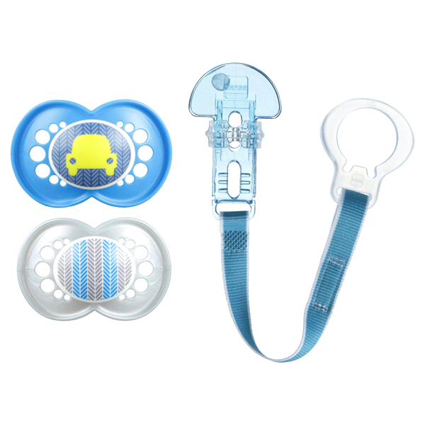 slide 1 of 6, MAM Value Pack Trends Pacifiers with Clip, 3 ct
