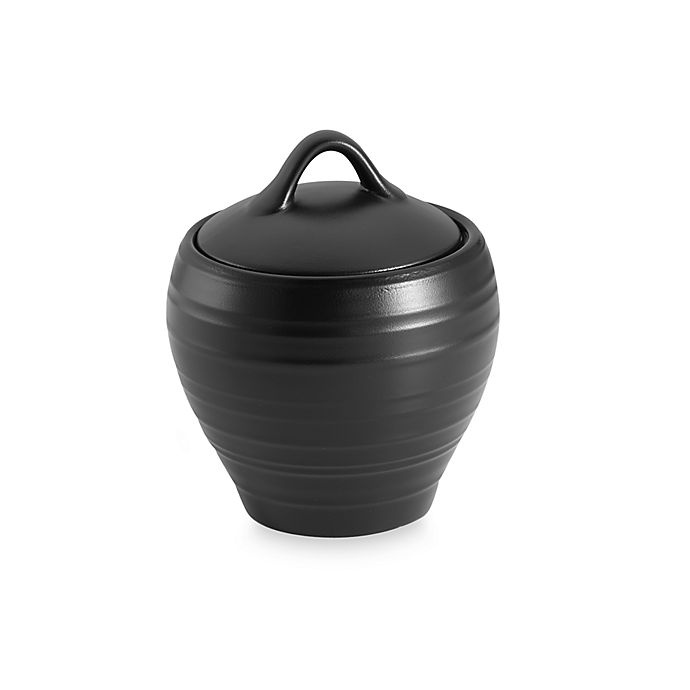 slide 1 of 1, Mikasa Swirl Covered Sugar Bowl - Black, 1 ct