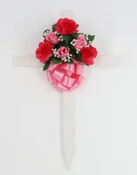24" Rose/rosebud Wood Cross