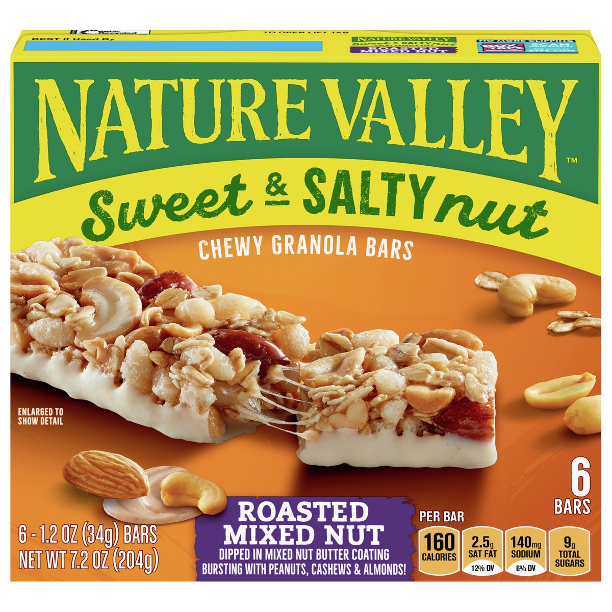 slide 1 of 9, Nature Valley Granola Bars, Sweet and Salty Nut, Roasted Mixed Nut, 6 ct, 6 ct