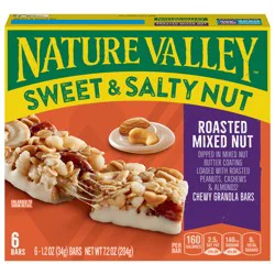 Nature Valley Granola Bars, Sweet and Salty Nut, Roasted Mixed Nut, 6 Bars- 6 ct