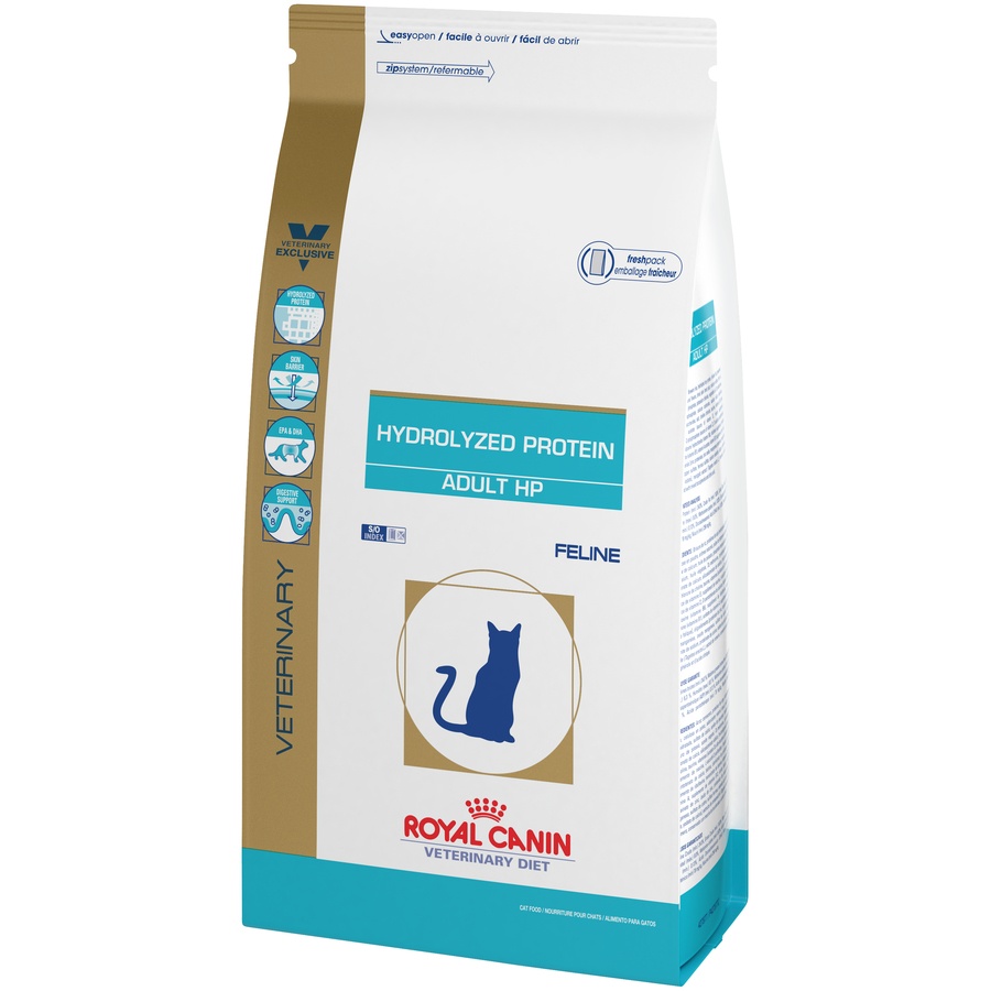 slide 3 of 9, Royal Canin Veterinary Diet Feline Hydrolyzed Protein Adult HP Dry Cat Food, 7.7 lb
