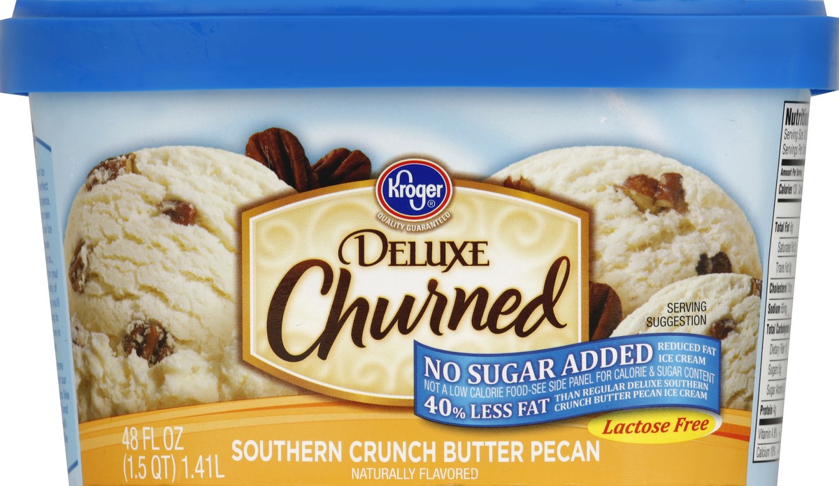 slide 6 of 6, Kroger Deluxe Churned Southern Crunch Butter Pecan Ice Cream, 48 fl oz