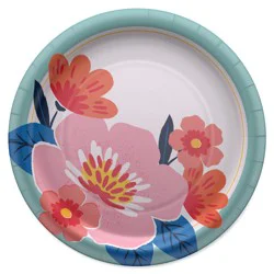 American Greetings 10-Count 9" Paper Plates, Floral Arrangement