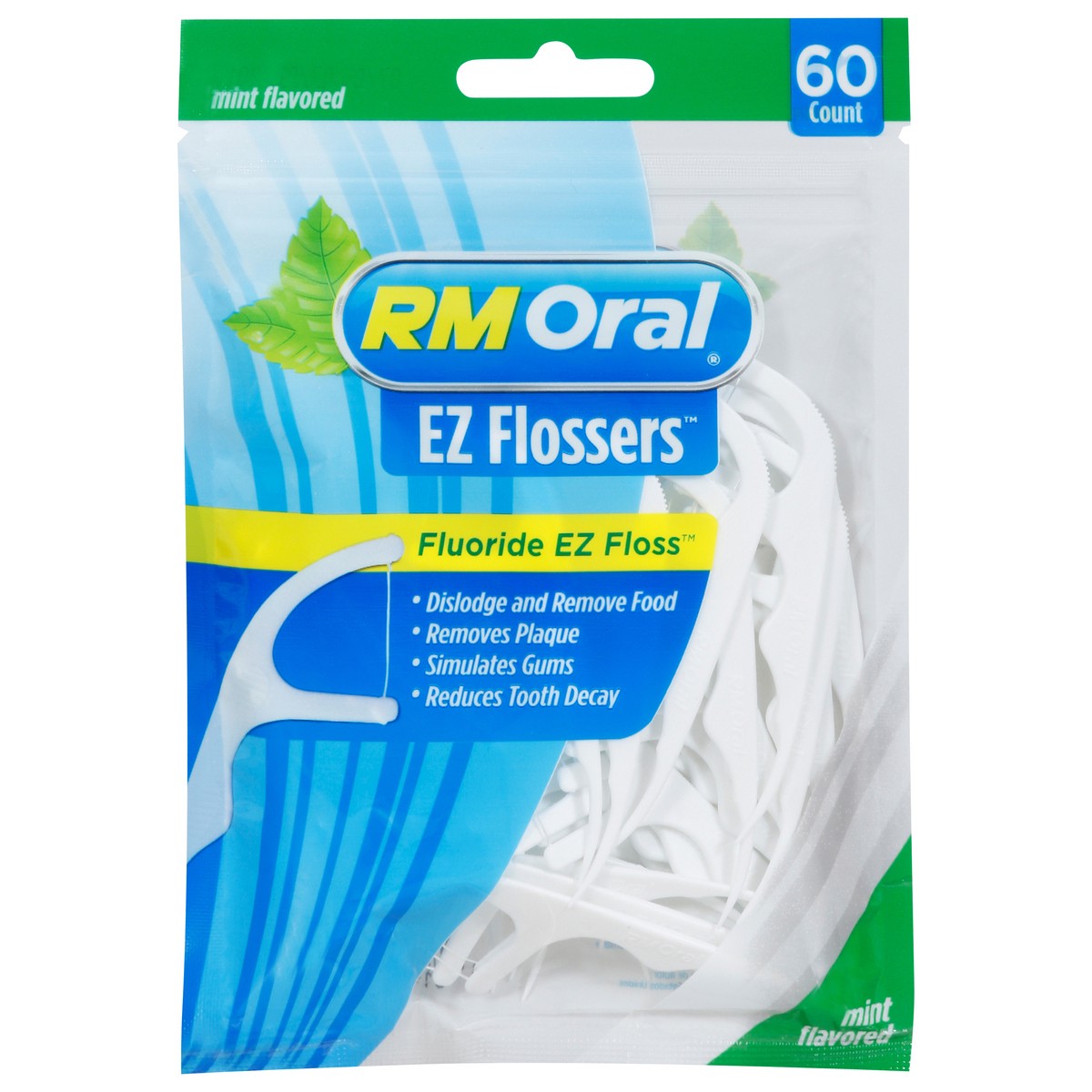 slide 1 of 6, RM Oral Mint Flavored EZ Flossers 60 Count, 60 ct
