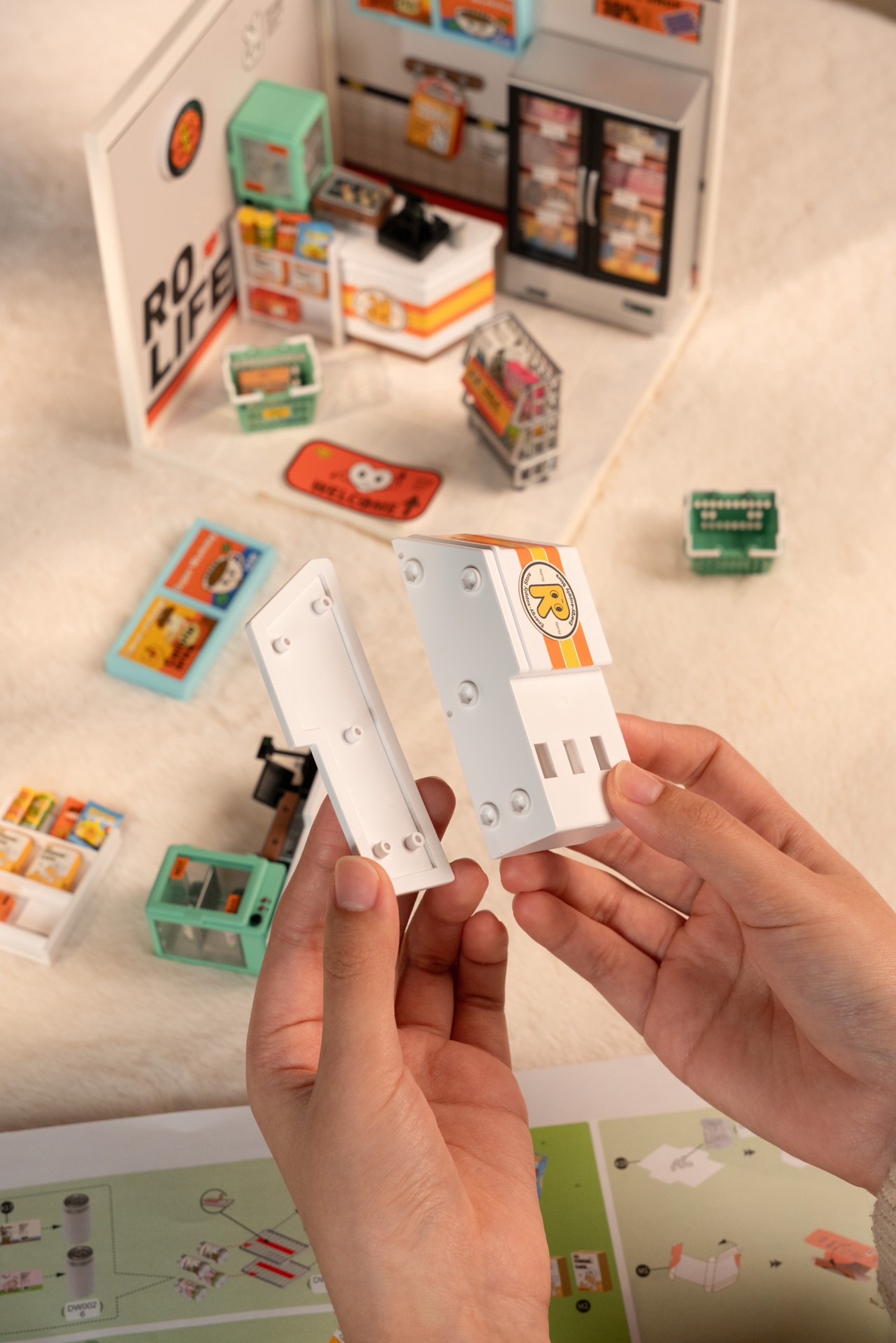 slide 6 of 8, Robotime Rolife Super Creator Energy Supply Store Diy Miniature Kit, 6 in x 7 in x 6.5 in