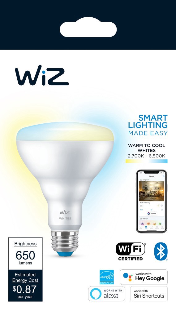 slide 2 of 2, WiZ 650-Lumen 7.2-Watt White Line Voltage Plug-in Smart LED Flood Light, 1 ct