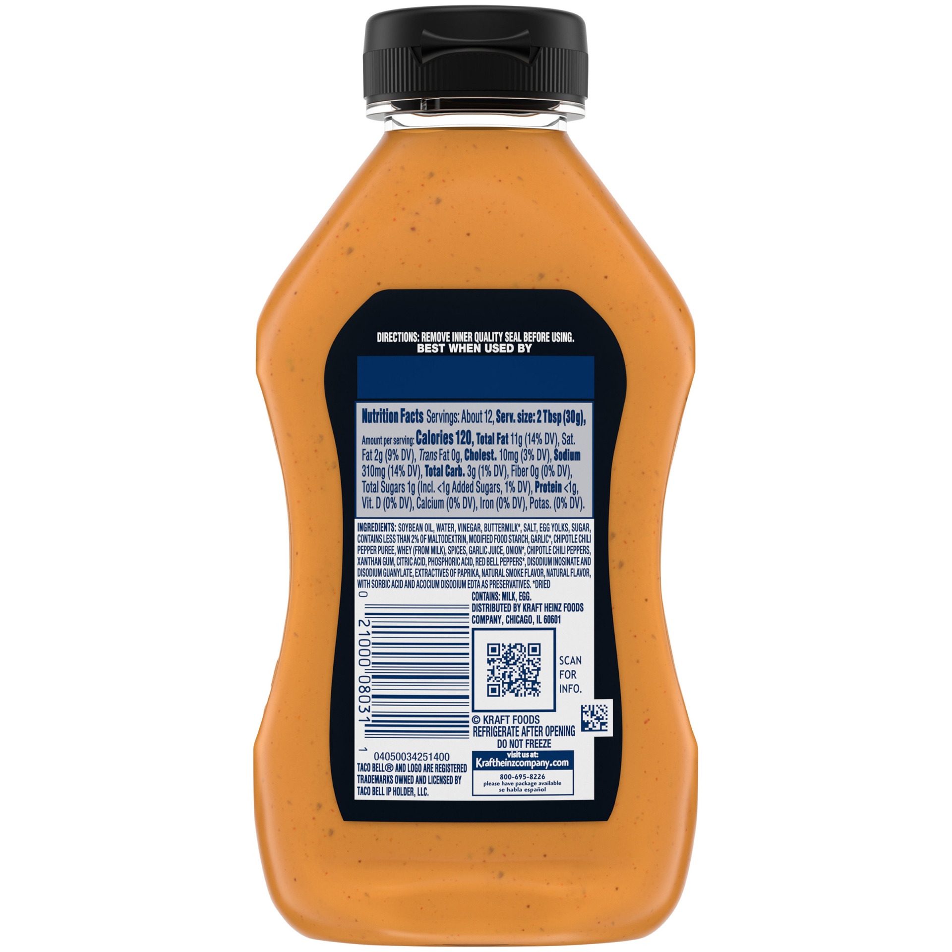 Taco Bell Creamy Chipotle Sauce Bottle 12 oz Shipt