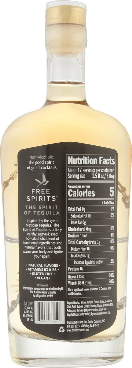 slide 7 of 9, Free Spirits Non-Alcoholic Mexican Agave and American Oak Tequila 25.36 fl oz, 750 ml
