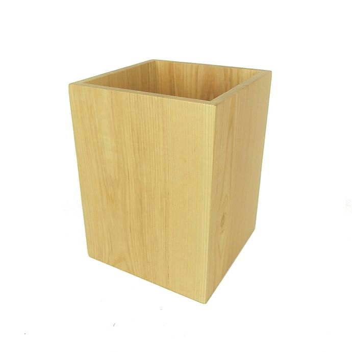 slide 1 of 2, Haven Eulo Wooden Wastebasket - Ash wood, 1 ct