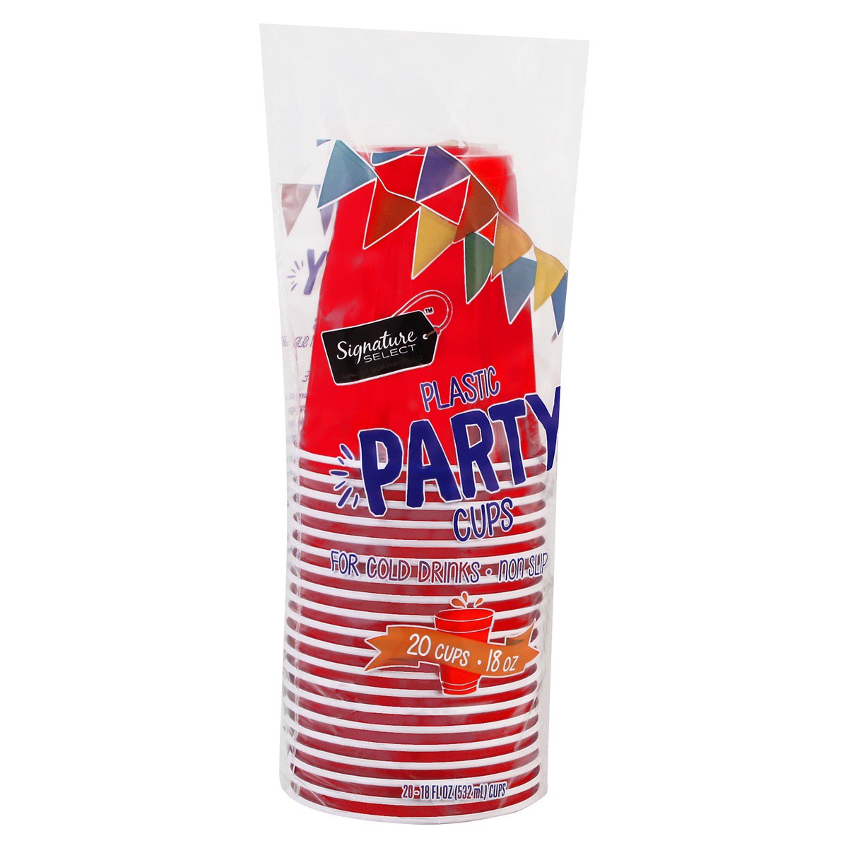 slide 5 of 9, Signature Select 18 Ounce Party Plastic Cups 20 ea, 20 ct