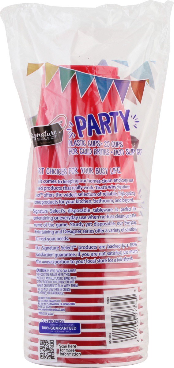 slide 2 of 9, Signature Select 18 Ounce Party Plastic Cups 20 ea, 20 ct