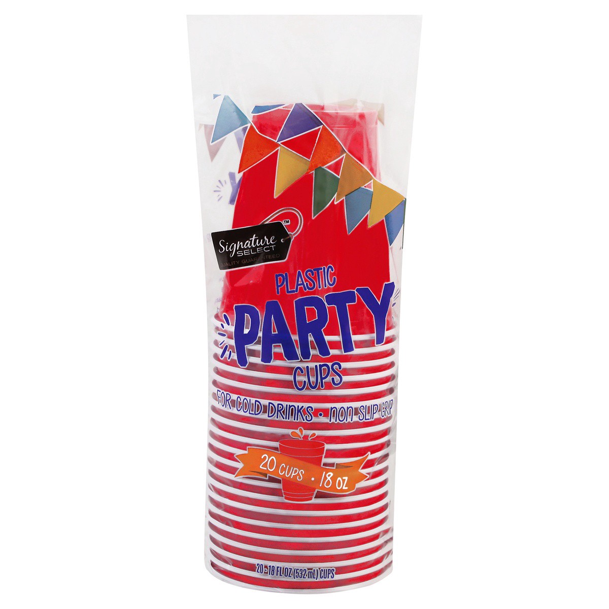 slide 1 of 9, Signature Select 18 Ounce Party Plastic Cups 20 ea, 20 ct