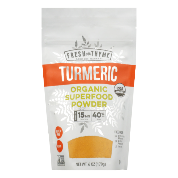 slide 1 of 1, Fresh Thyme Organic Turmeric Powder Superfood, 6 oz