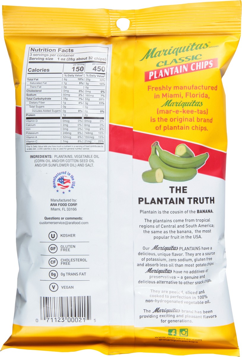 slide 8 of 11, Mariquitas Classic Original Plantain Chips 3 oz, 3 oz