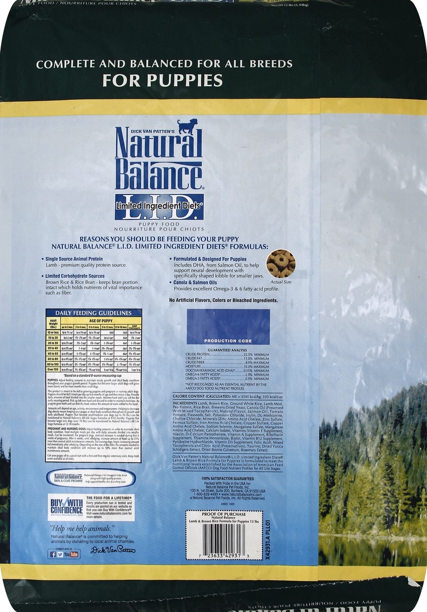 slide 5 of 8, Natural Balance Puppy Food 12 lb, 12 lb