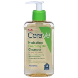 CeraVe Hydrating Foaming Cleansing Oil Face Wash with Squalane Oil, Triglyceride and Hyaluronic Acid For Dry to Very Dry Skin - 8 fl oz