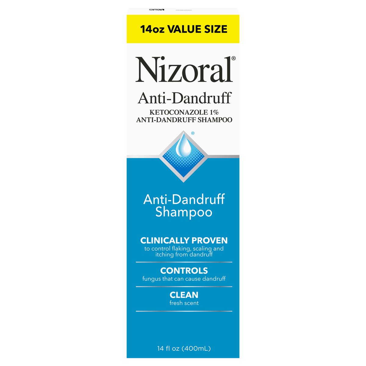 slide 1 of 13, Nizoral Anti-Dandruff Shampoo with 1% Ketoconazole, Clean Fresh Scent - 14 fl oz, 14 fl oz