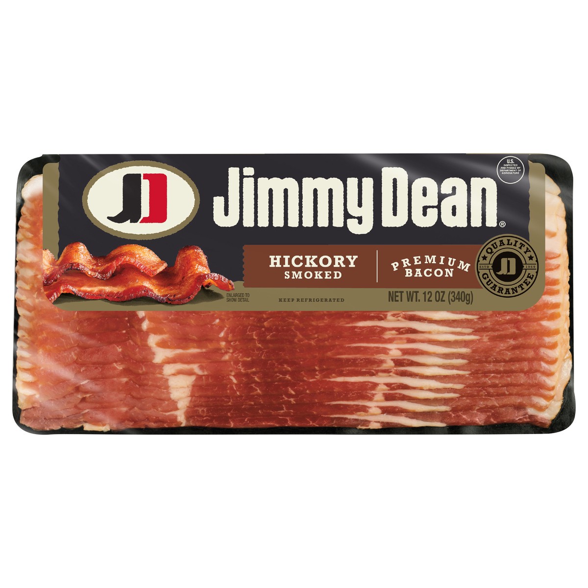 slide 2 of 9, Jimmy Dean Hickory Smoked Premium Bacon - 12 oz, 340.19 g