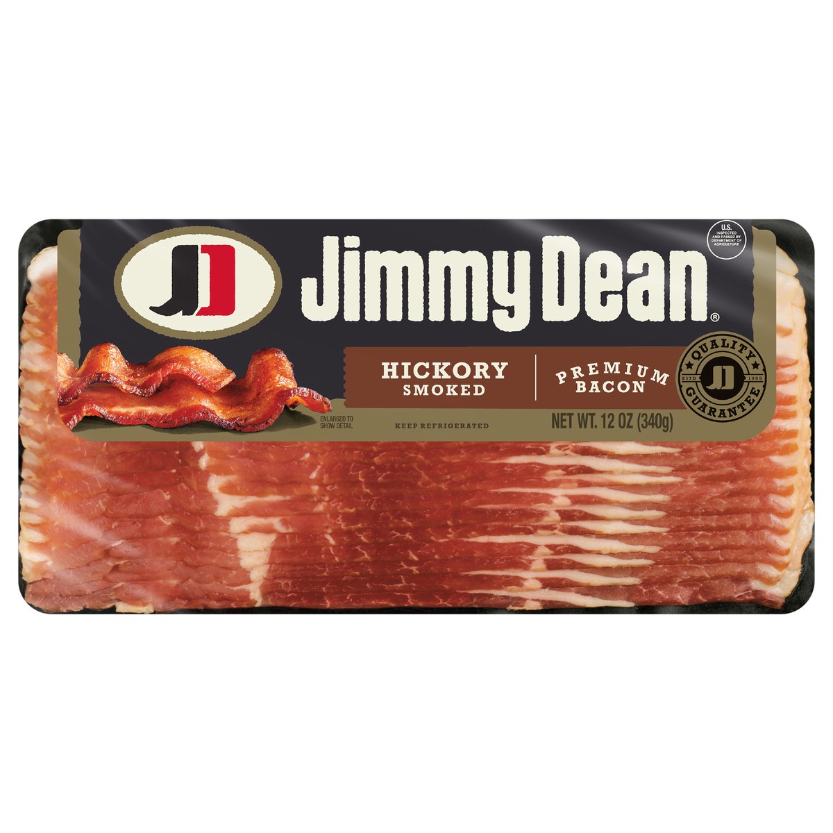 slide 1 of 9, Jimmy Dean Hickory Smoked Premium Bacon - 12 oz, 12 oz