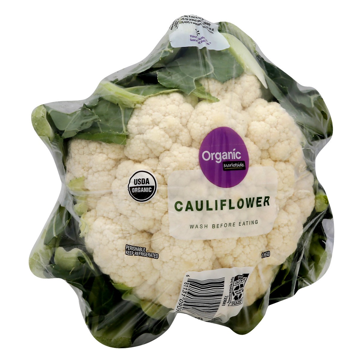 slide 2 of 4, Marketside Organic Cauliflower 1 ea, 1 ct