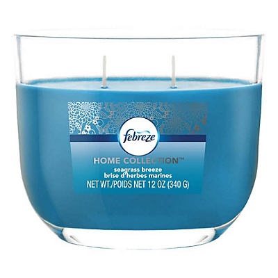 slide 1 of 1, Febreze Home Collections Seagrass Breeze Dual Wick Candle, 12 oz