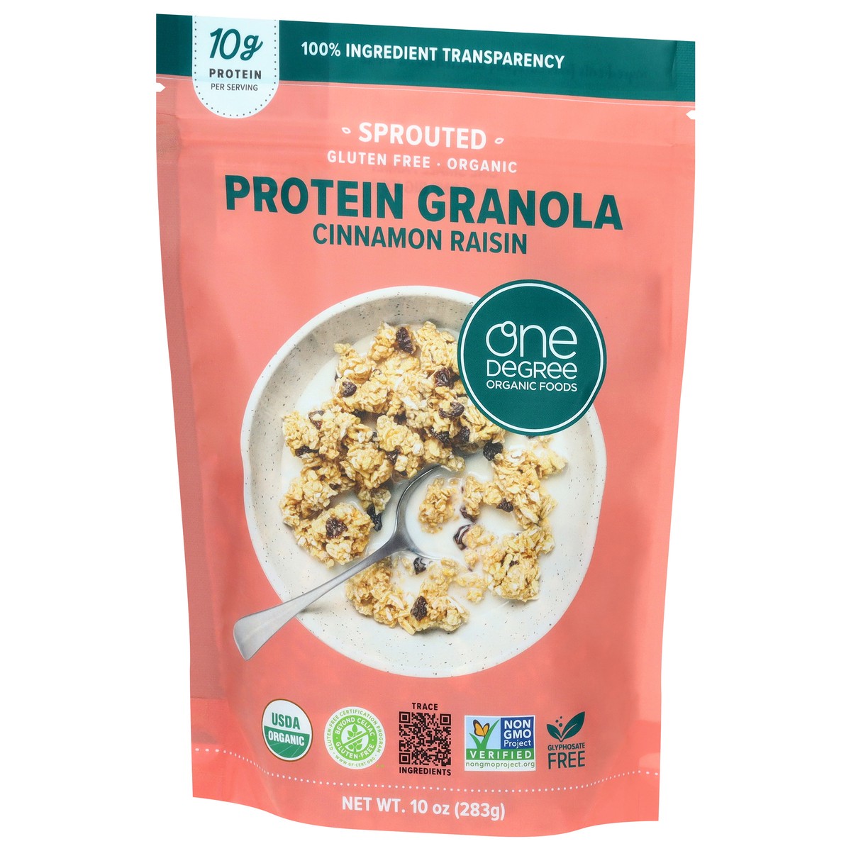 slide 2 of 4, One Degree Organic Foods Gluten Free Organic Sprouted Cinnamon Raisin Protein Granola 10 oz, 10 oz